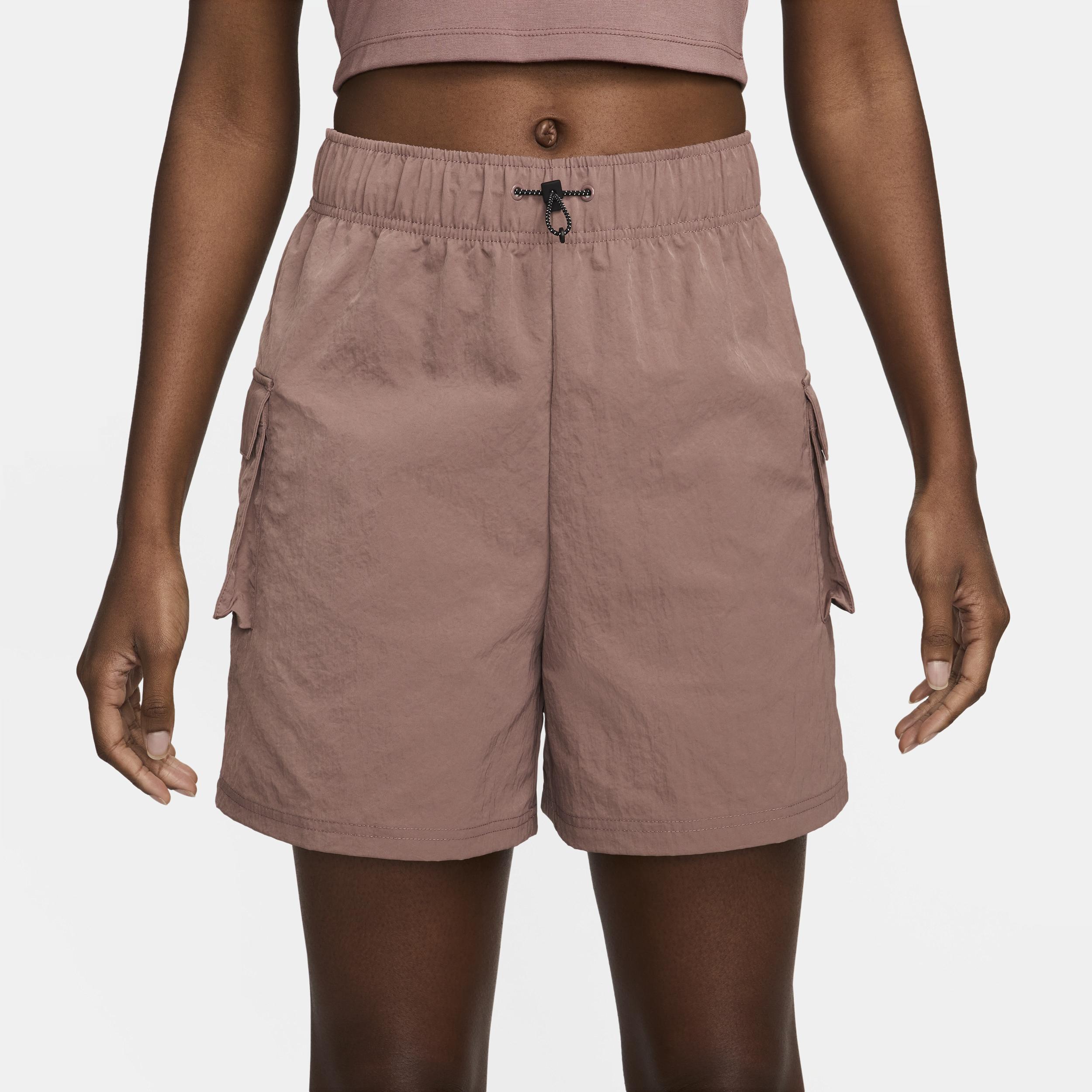 Nike Womens Nike Essential Woven Shorts - Womens Black/Smokey Mauve Product Image