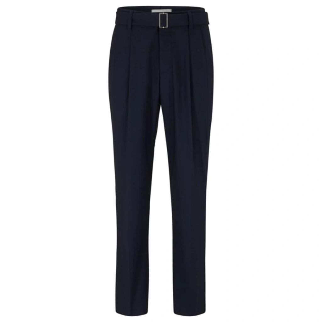 Navy Relaxed-fit Trousers In Dark Blue product image