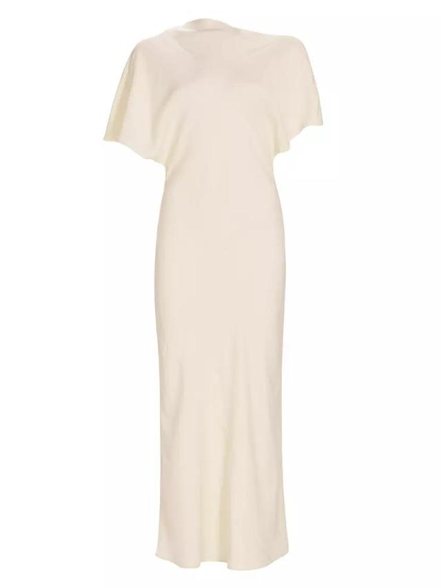 Draped Satin Midi-Dress Product Image