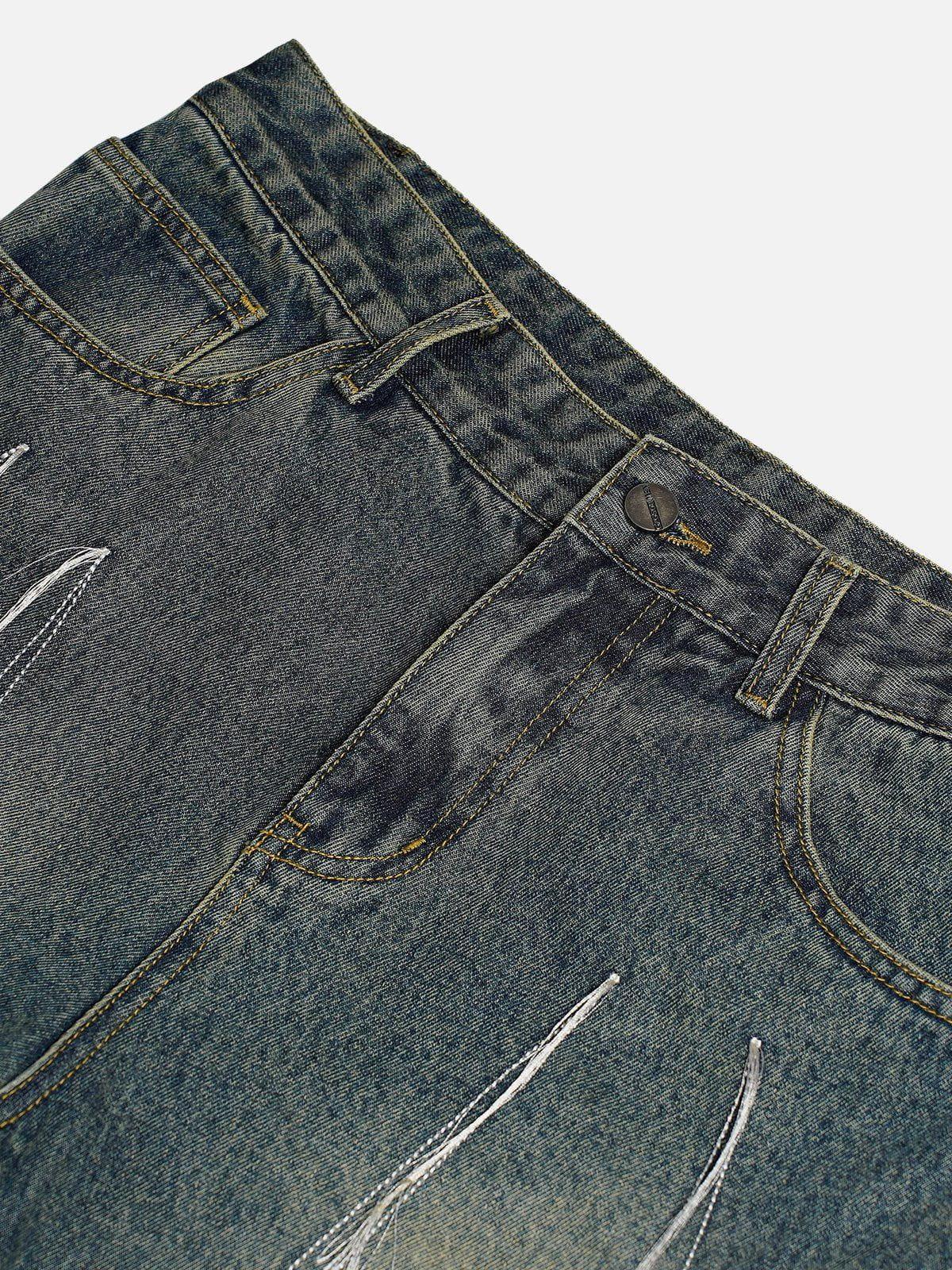 Aelfric Eden Tassel Embroidery Washed Jeans Product Image