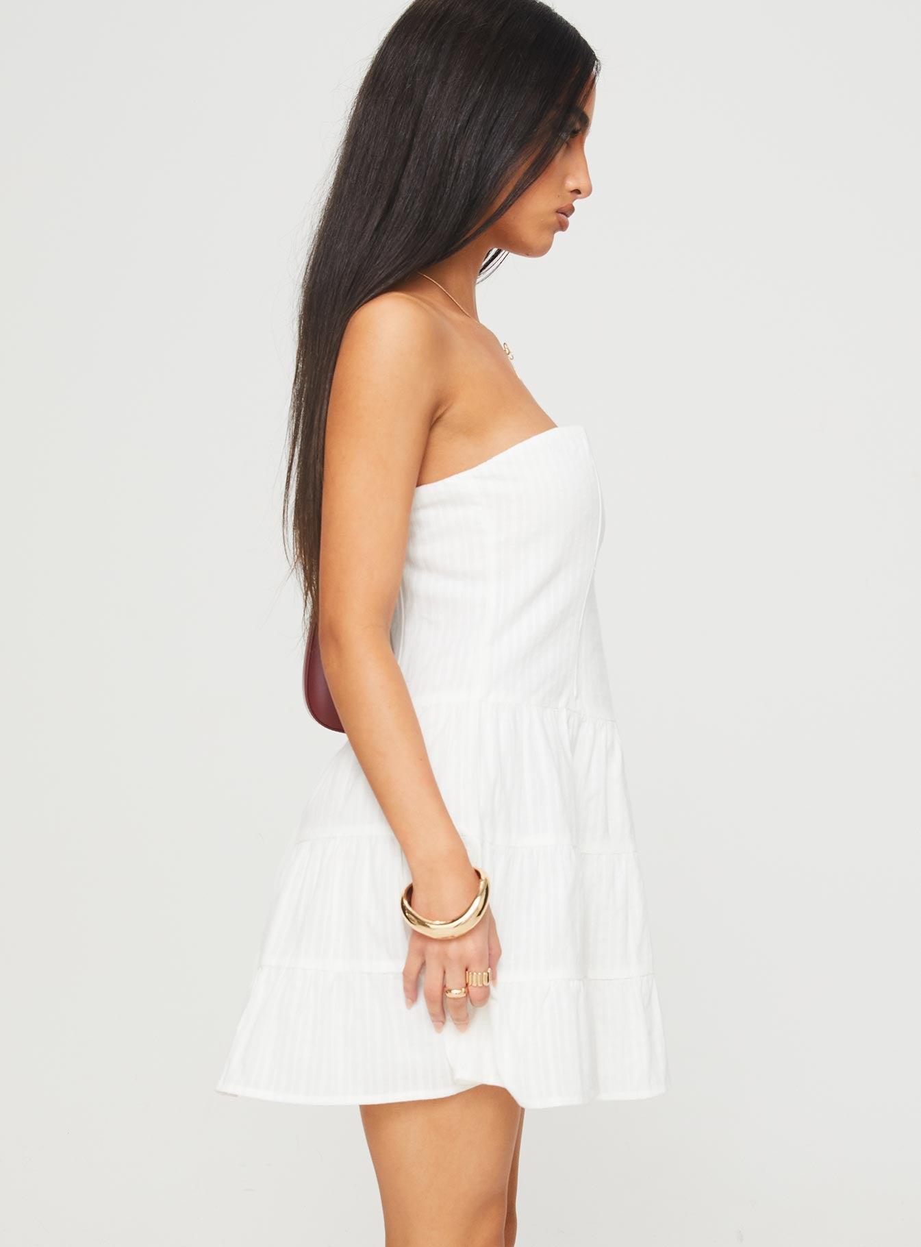 Estria Strapless Mini Dress White Product Image