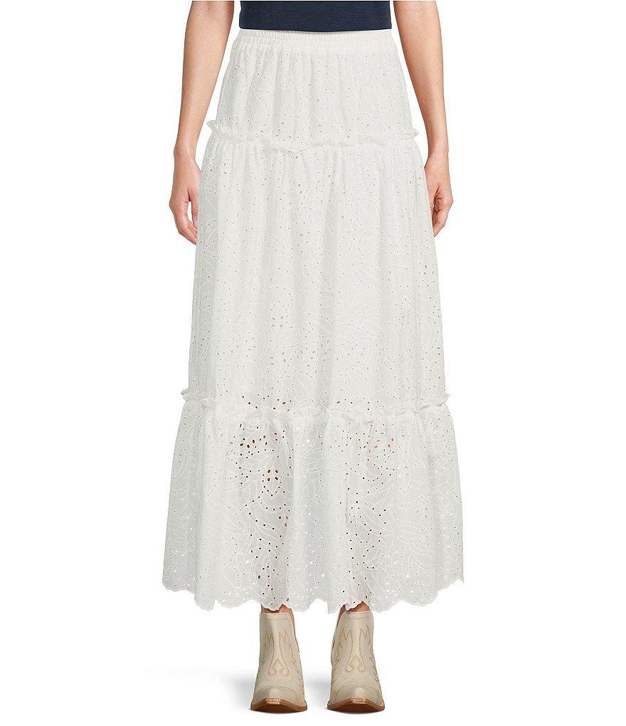 Ariat Floral Eyelet Pull On Maxi Skirt Product Image