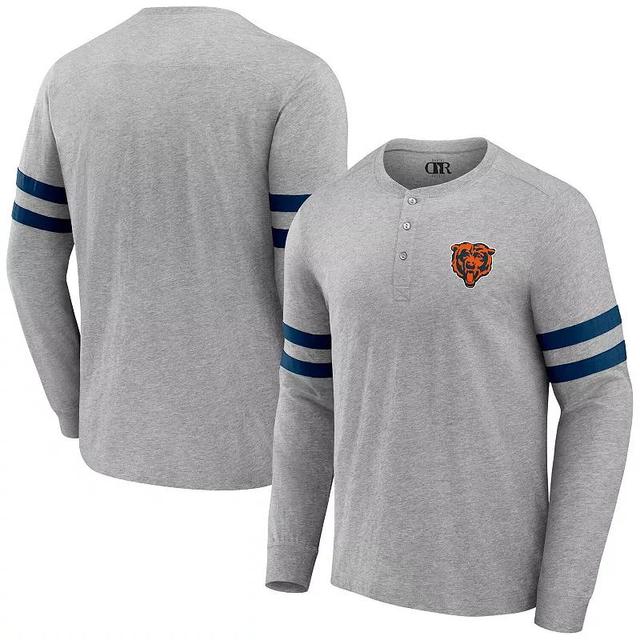 Mens NFL x Darius Rucker Collection by Fanatics Heather Gray Chicago Bears Henley Long Sleeve T-Shirt Product Image