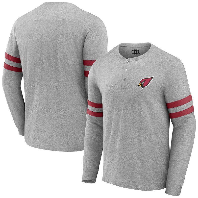 Mens NFL x Darius Rucker Collection by Fanatics Heather Gray Arizona Cardinals Henley Long Sleeve T-Shirt Product Image