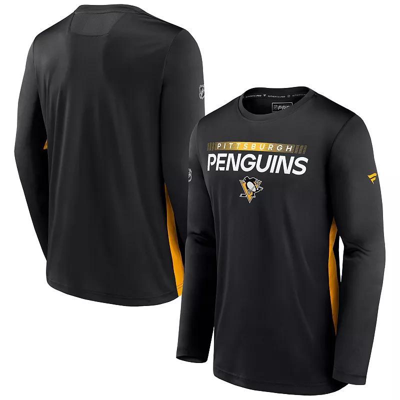 Mens Fanatics Branded Pittsburgh Penguins Authentic Pro Rink Performance Long Sleeve T-Shirt Product Image