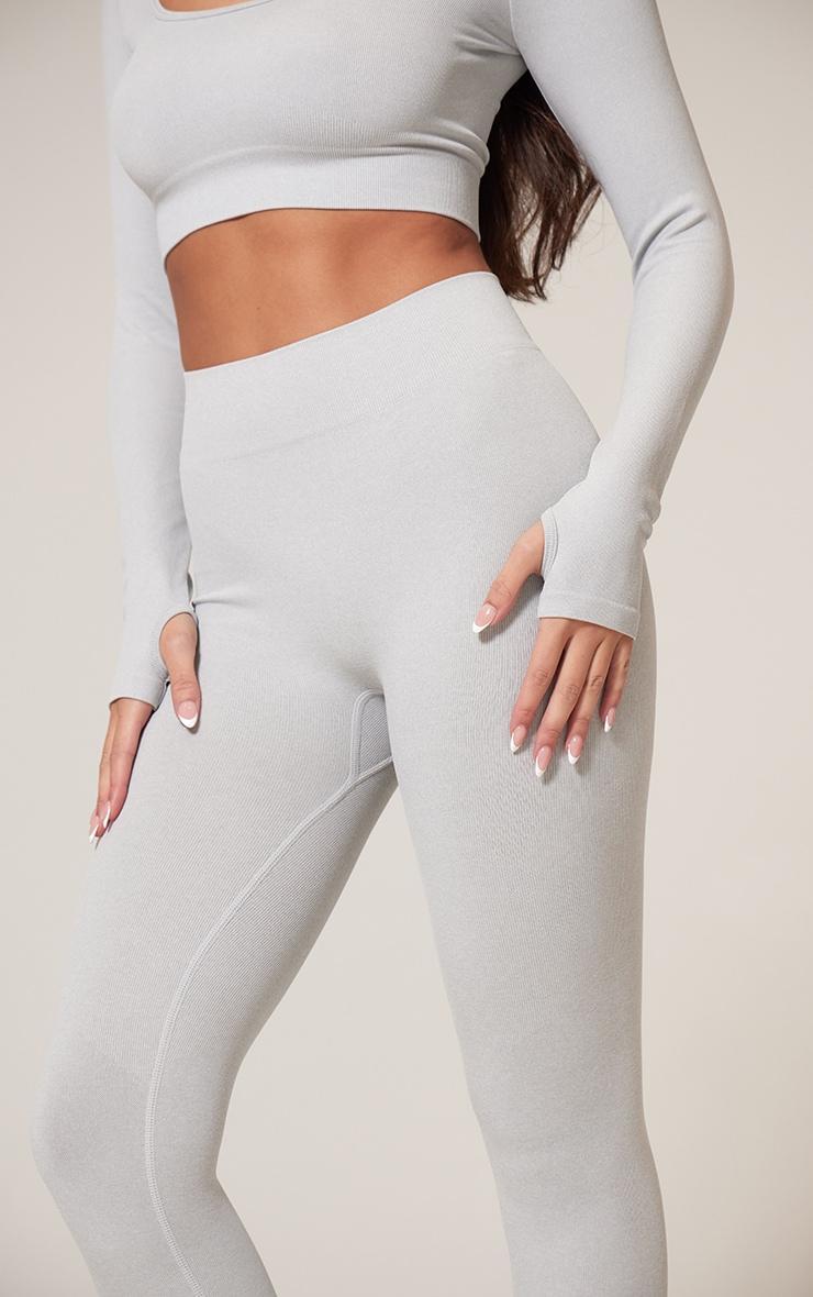 Grey Marl Seamless Gym Leggings Product Image