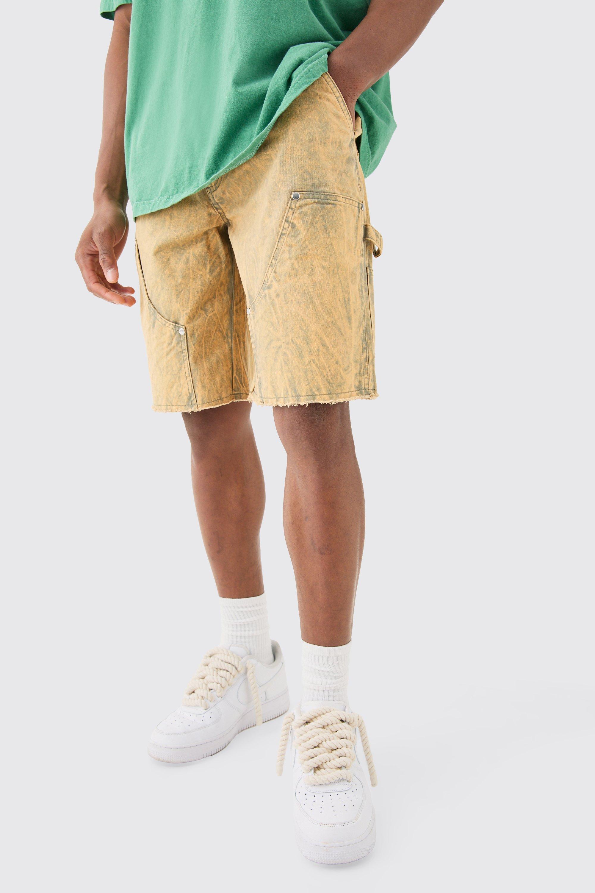 Fixed Waist Relaxed Washed Carpenter Short | boohooMAN USA Product Image