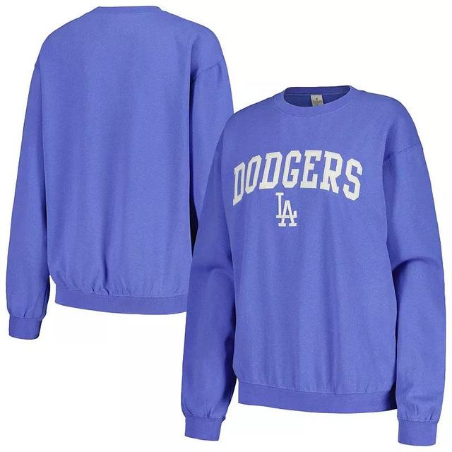 Womens Soft as a Grape Royal Los Angeles Dodgers Pigment Dye Pullover Sweatshirt Product Image