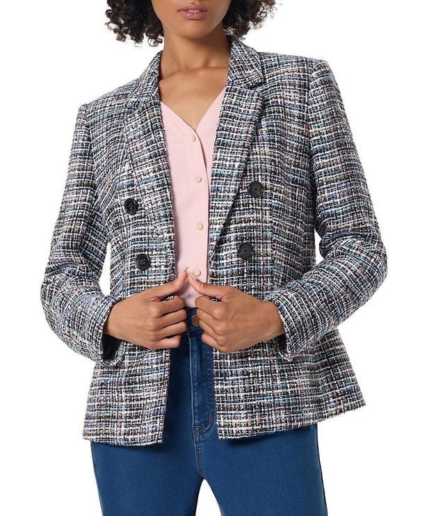 Jones New York Tweed Faux Double Breasted Blazer Product Image