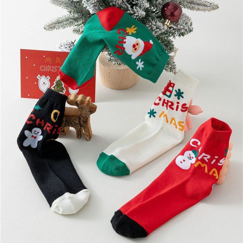 Christmas Cartoon Print Socks Product Image