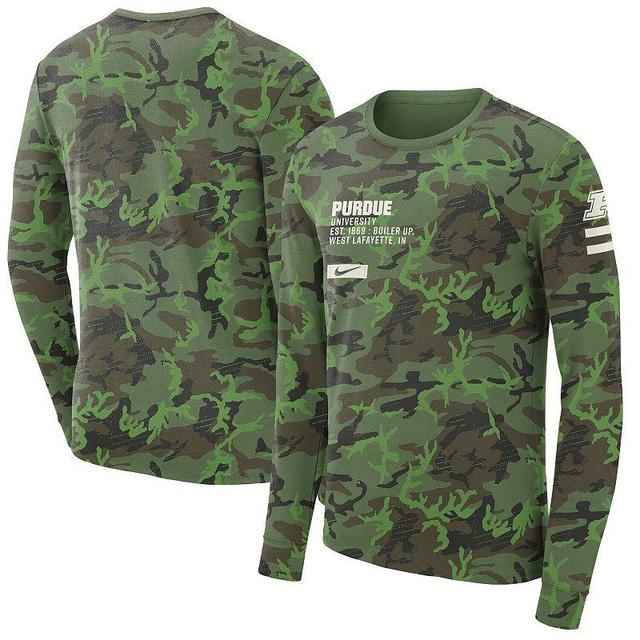 Mens Nike Camo Purdue Boilermakers Military Long Sleeve T-Shirt Product Image