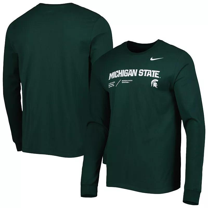 Mens Nike Green Michigan State Spartans Team Practice Performance Long Sleeve T-Shirt Product Image