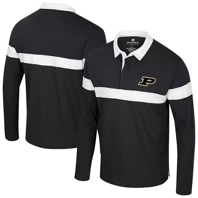 Mens Colosseum Purdue Boilermakers Too Cool For School Long Sleeve Polo Product Image