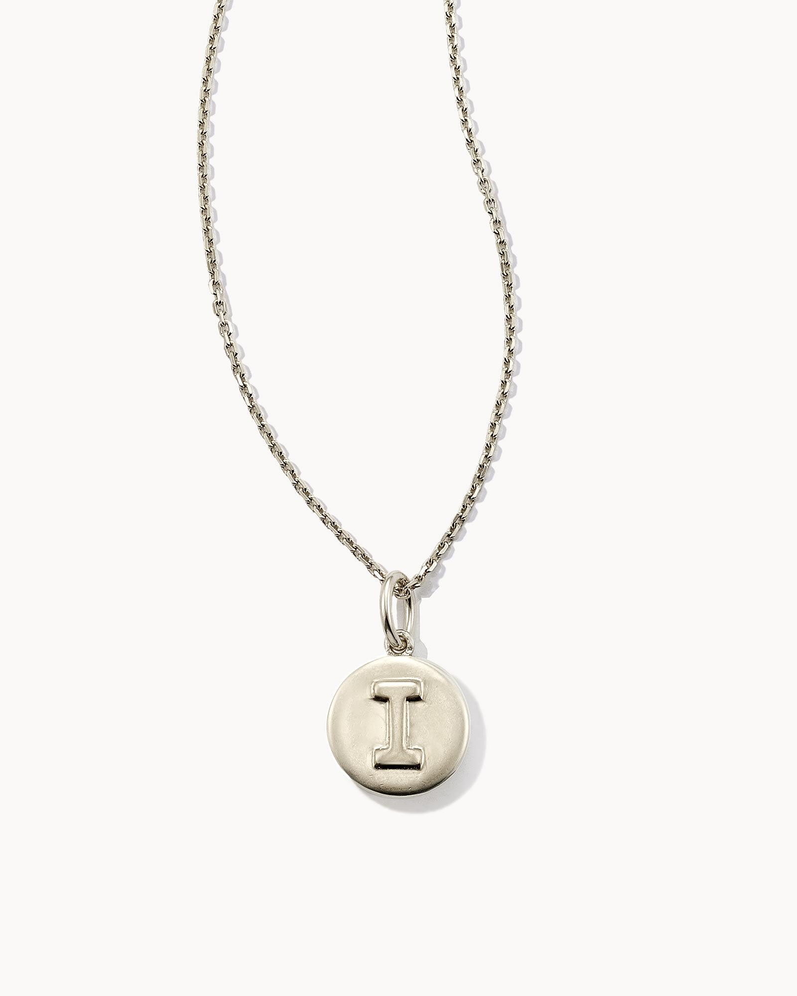 Letter X Coin Pendant Necklace in Oxidized Sterling Silver Product Image