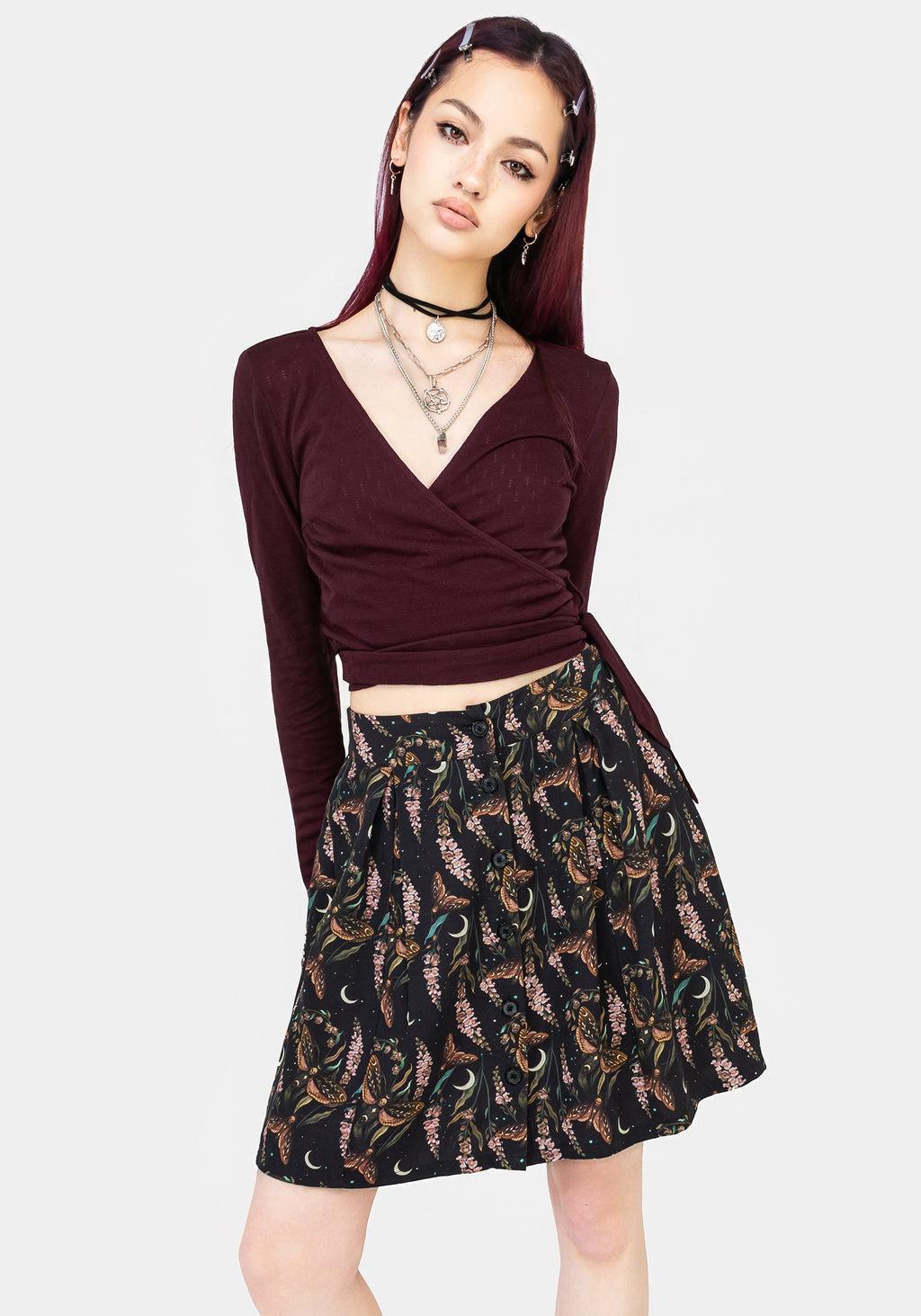 Atropos Button Front Mini Skirt Product Image