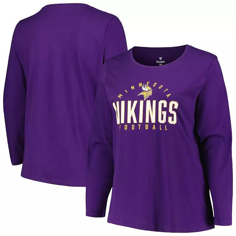 Womens Fanatics Branded Purple Minnesota Vikings Plus Size Foiled Play Long Sleeve T-Shirt Product Image