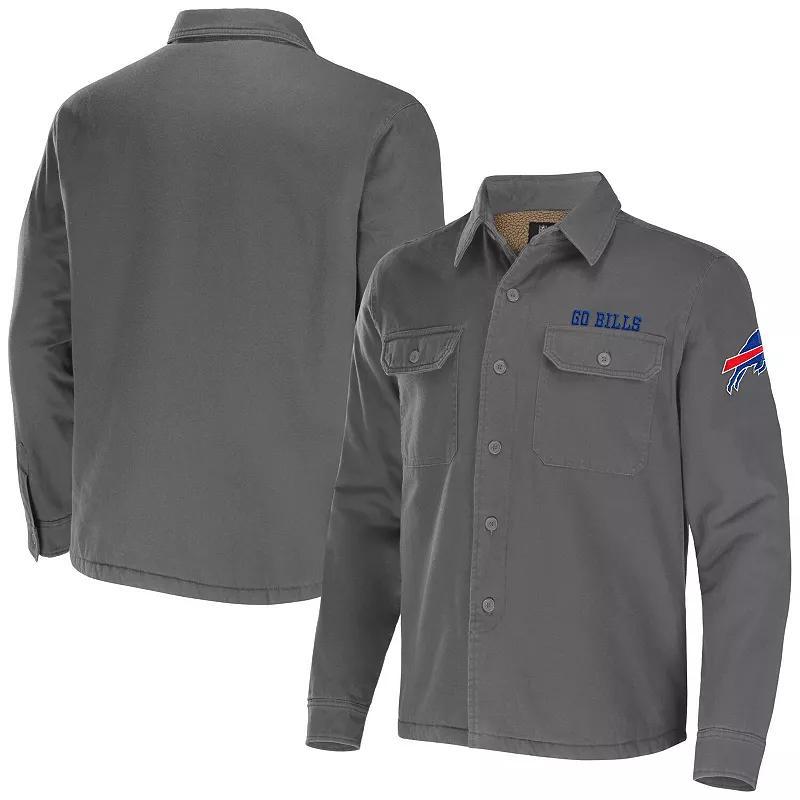 Mens NFL x Darius Rucker Collection by Fanatics Gray Buffalo Bills Canvas Button-Up Shirt Jacket Product Image