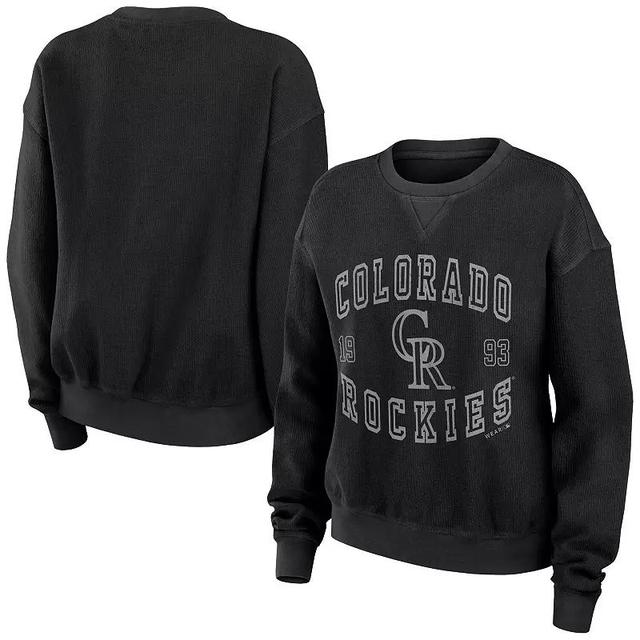 Womens WEAR by Erin Andrews Colorado Rockies Vintage Cord Pullover Sweatshirt Product Image