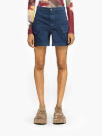 HIGH-WAISTED CARGO TWILL SHORTS in blue | JW Anderson US  Product Image