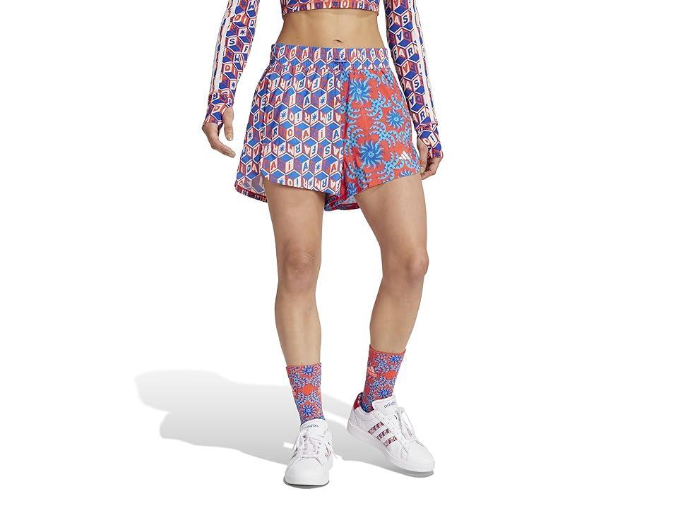 adidas Farm Pacer Shorts (Bright Red/Signal Cyan) Women's Clothing Product Image