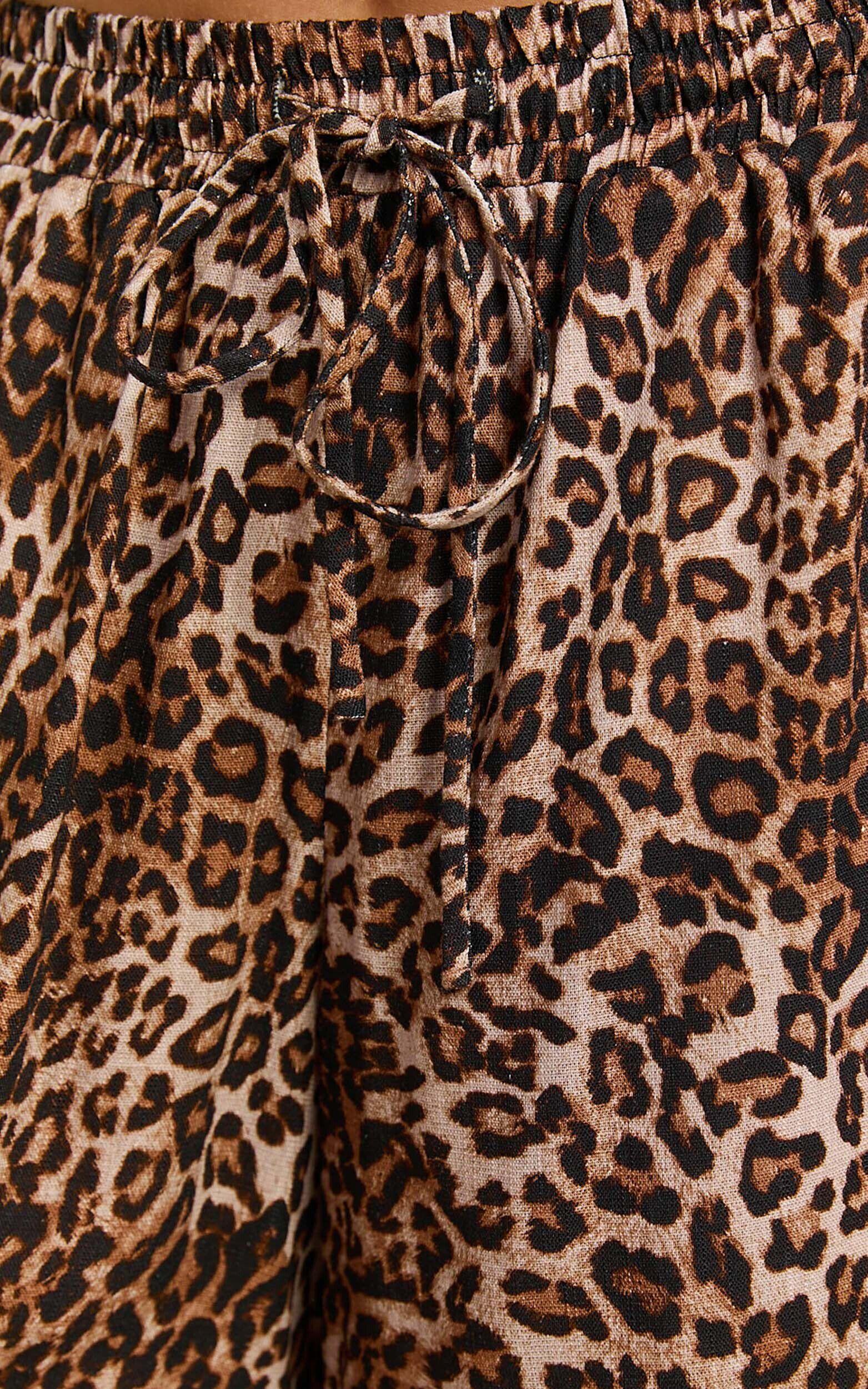 Lopez Shorts - High Waisted Shorts in Tonal Leopard Print Product Image