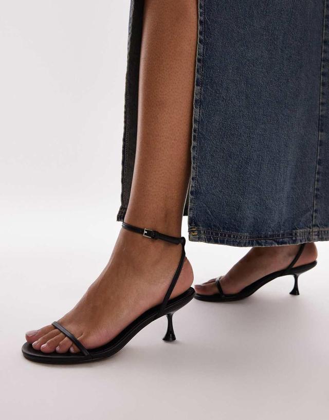 Topshop Irena barely there high heeled sandals in black Product Image