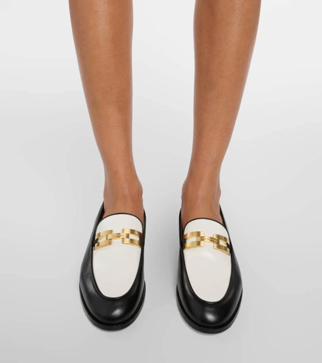 Brandi Leather Loafers In Black,white Product Image