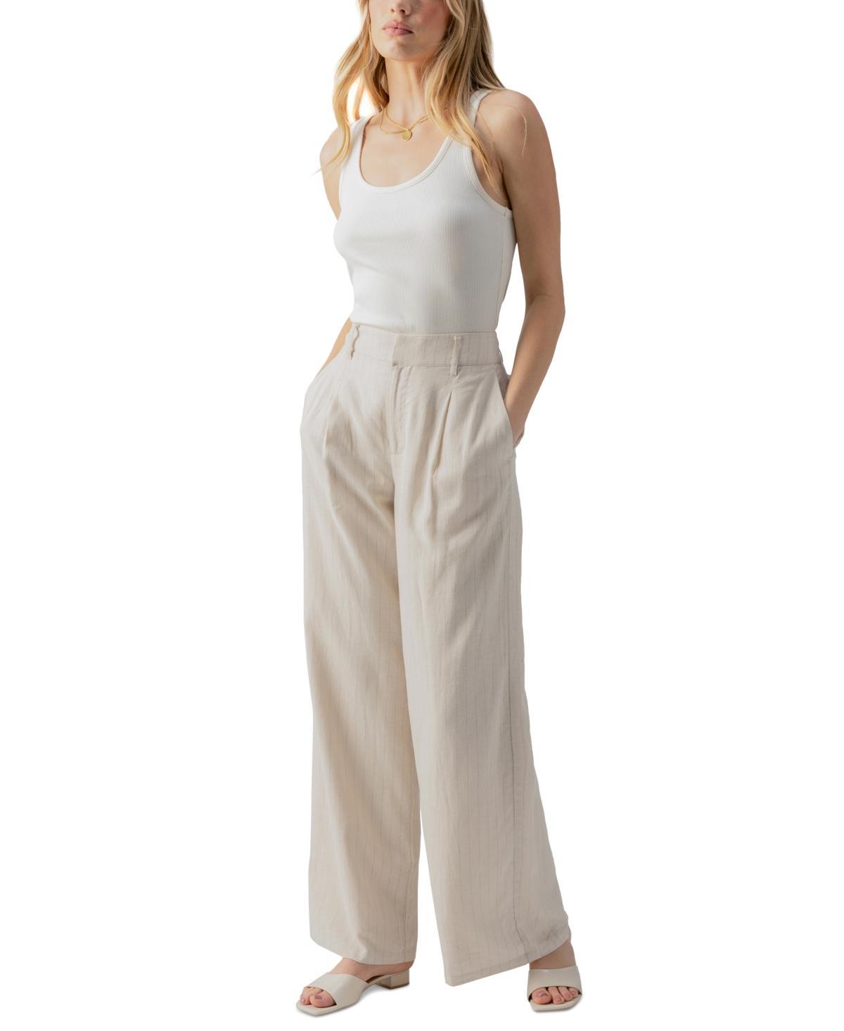 Sanctuary Womens Pleated-Front Wide-Leg Trousers Product Image