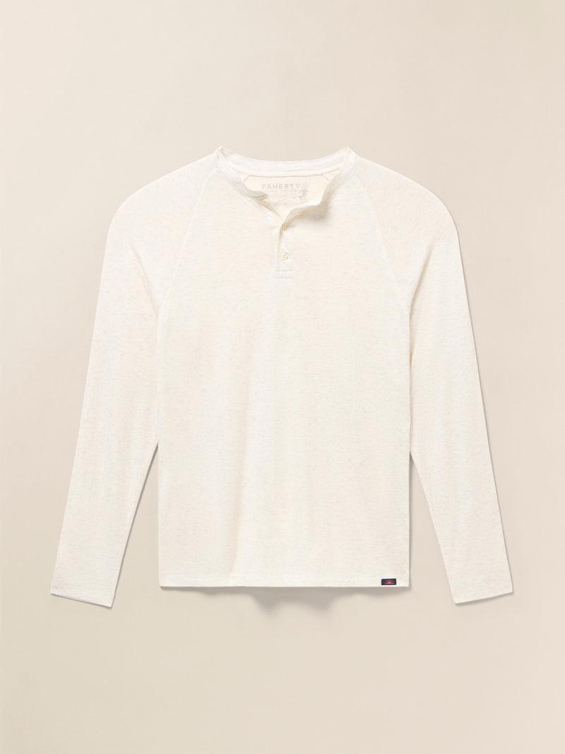 Long-Sleeve Cloud Henley (Tall) - Ivory Heather Product Image