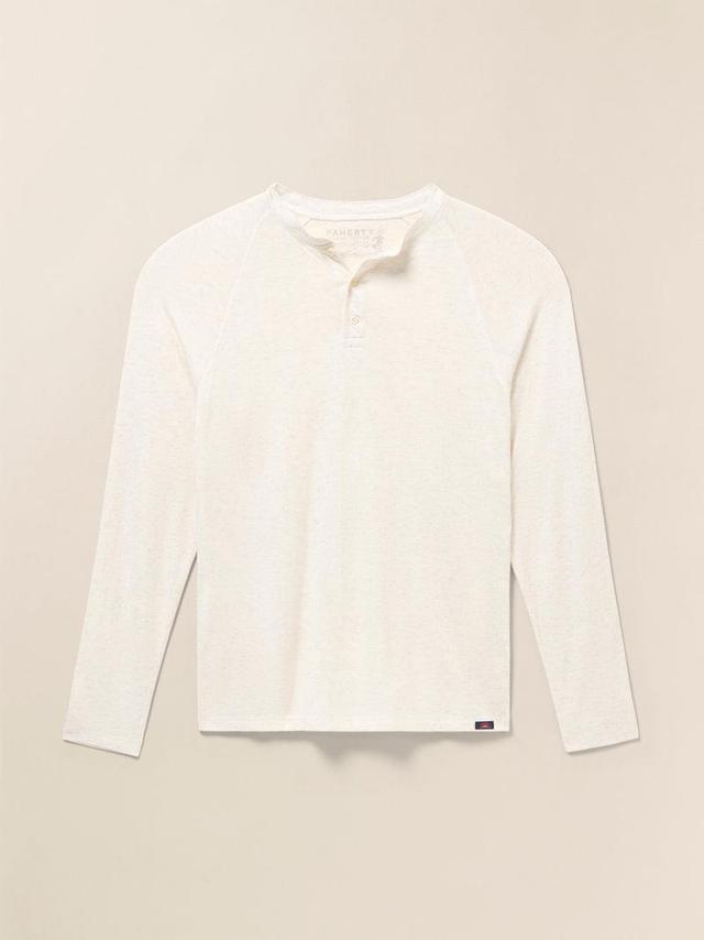 Long-Sleeve Cloud Henley (Tall) - Ivory Heather Product Image