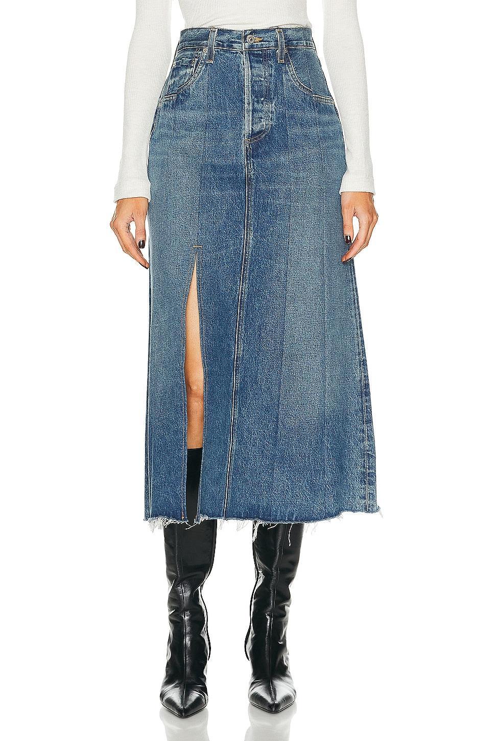 Citizens of Humanity Raian Splice Rework Skirt in Blue Product Image