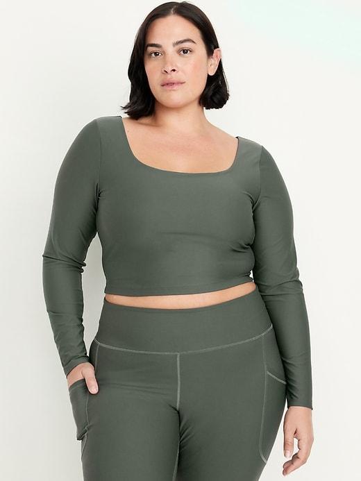 PowerSoft Long-Sleeve Crop Support Top Product Image