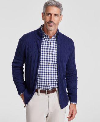 Men's Cable-Knit Full-Zip Sweater, Created for Macy's Product Image