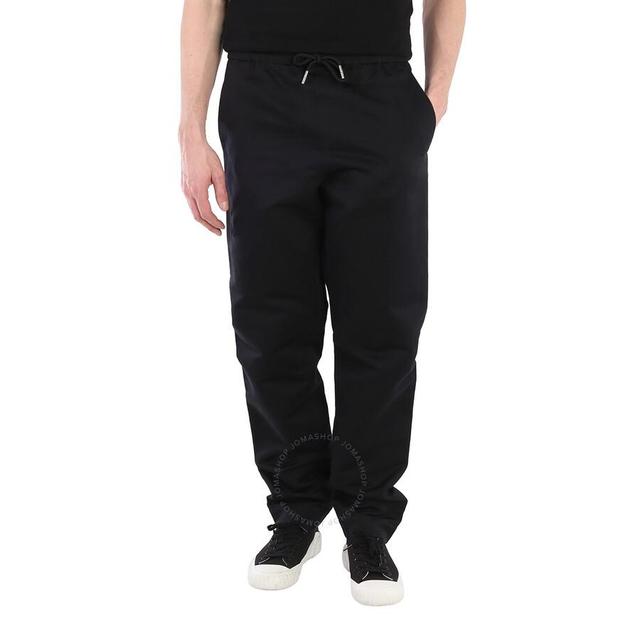 BURBERRY Men's Linen-cotton Track Pants In Black Product Image