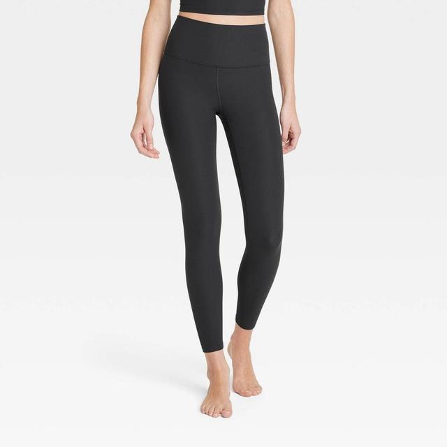 Womens Everyday Soft High-Rise Rib 7/8 Leggings - All In Motion Black M Product Image