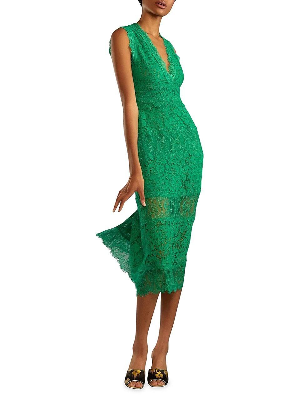 Womens Lace Sleeveless Midi-Dress Product Image