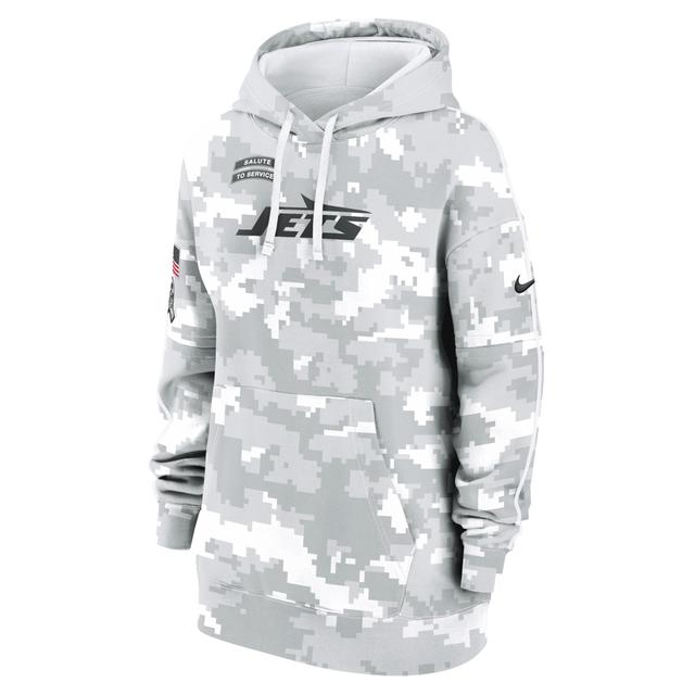 New York Jets Salute to Service Primary Edge Club Nike Women's NFL Pullover Hoodie Product Image