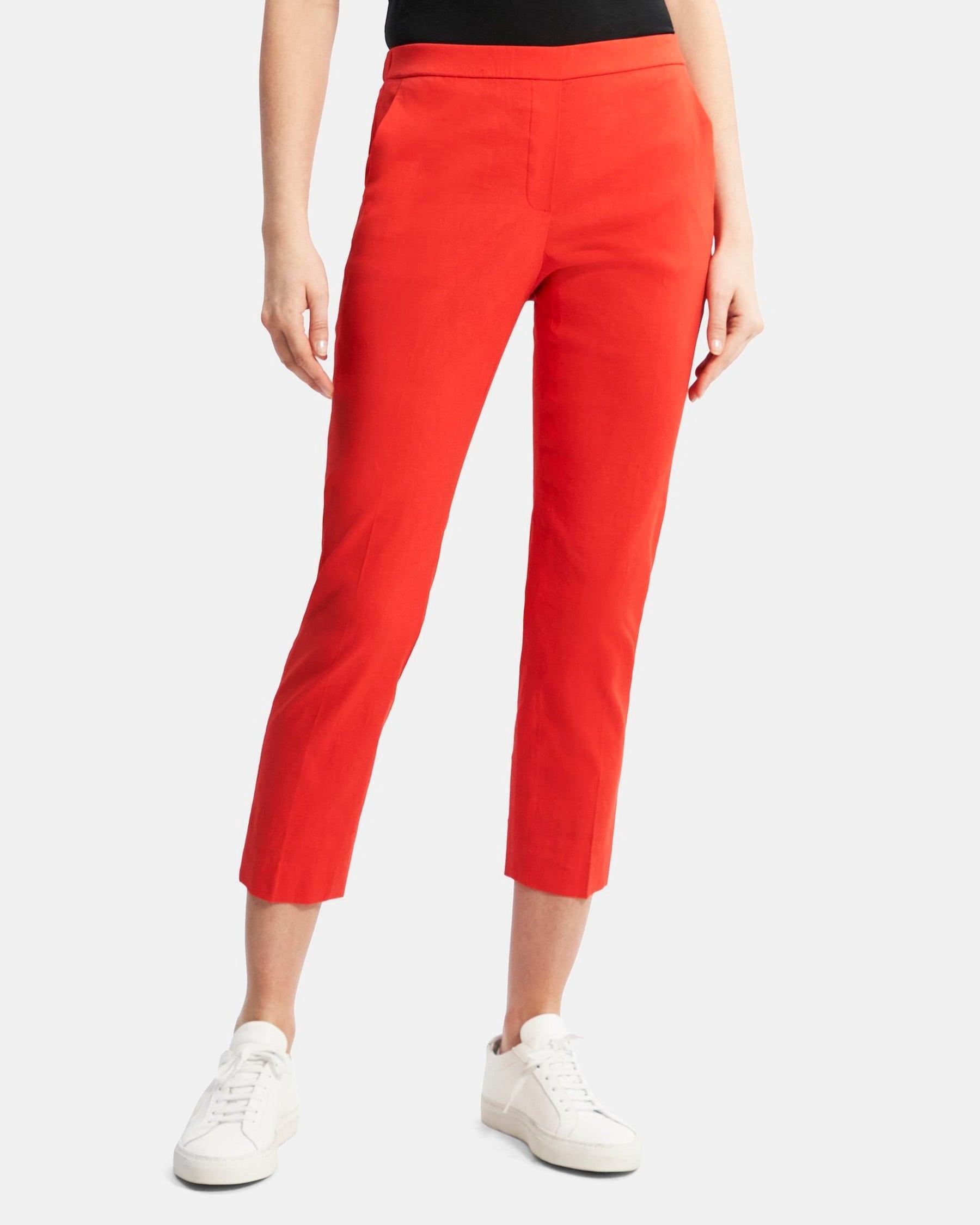 Slim Cropped Pull-On Pant in Stretch Linen Product Image