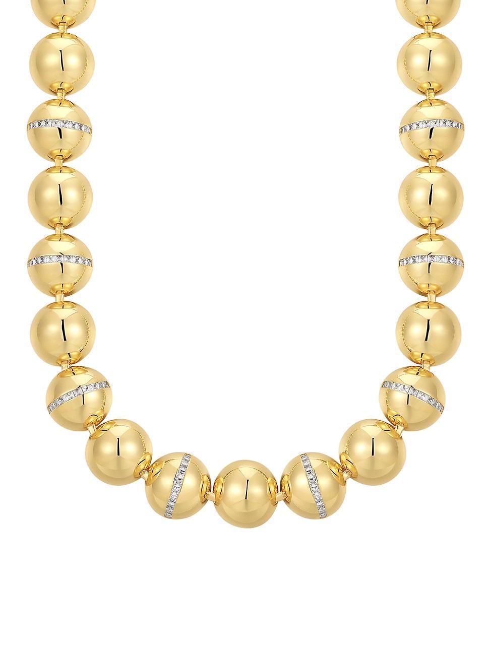 Womens 14K Gold-Plated Oversized Ball Necklace Product Image