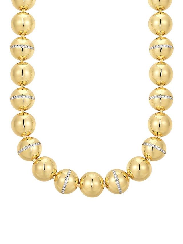 Womens 14K Gold-Plated Oversized Ball Necklace Product Image