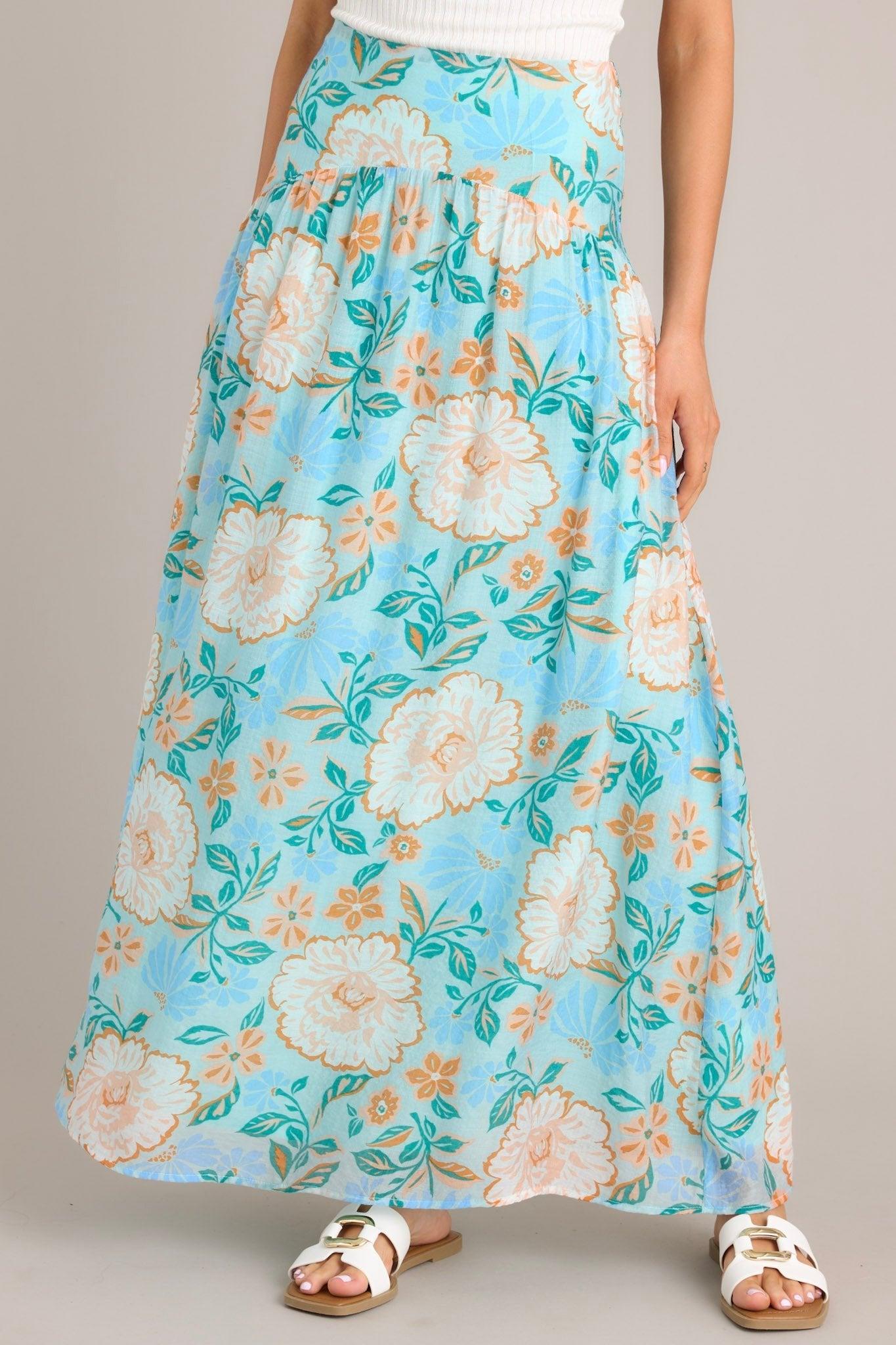 MINKPINK Evelyn Light Blue Maxi Skirt Product Image