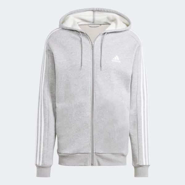 Essentials Fleece 3-Stripes Full-Zip Hoodie Product Image