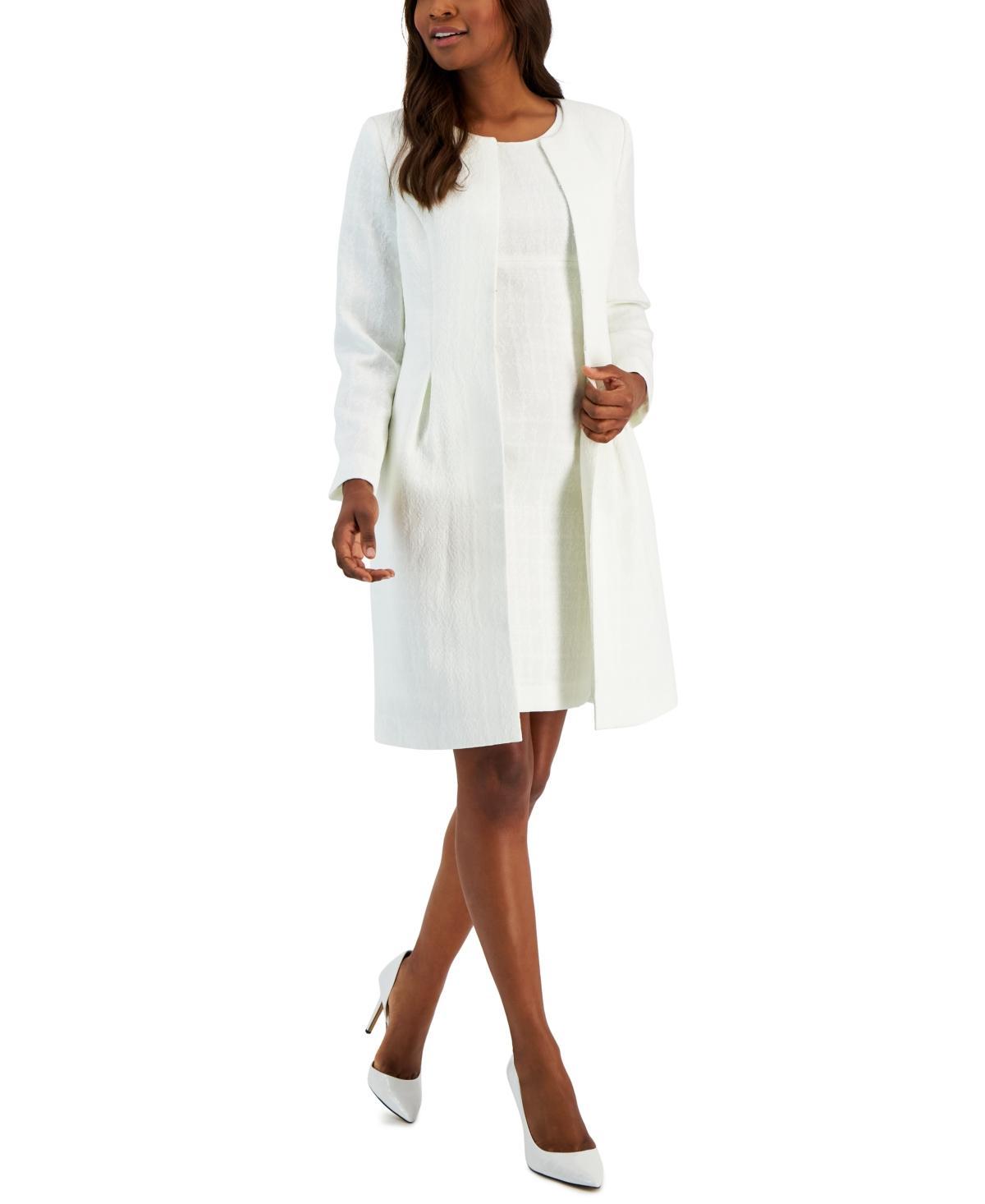 Le Suit Womens Jacquard Long Jacket & Sheath Dress, Regular and Petite Sizes Product Image