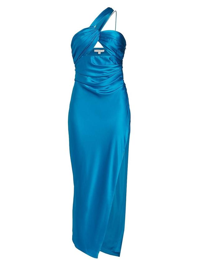 Womens Asymmetric Silk Midi-Dress Product Image