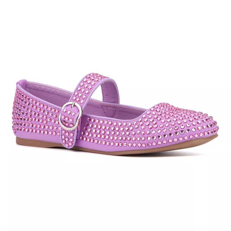 Olivia Miller Dawn Womens Embellished Maryjane Flats Purple Product Image