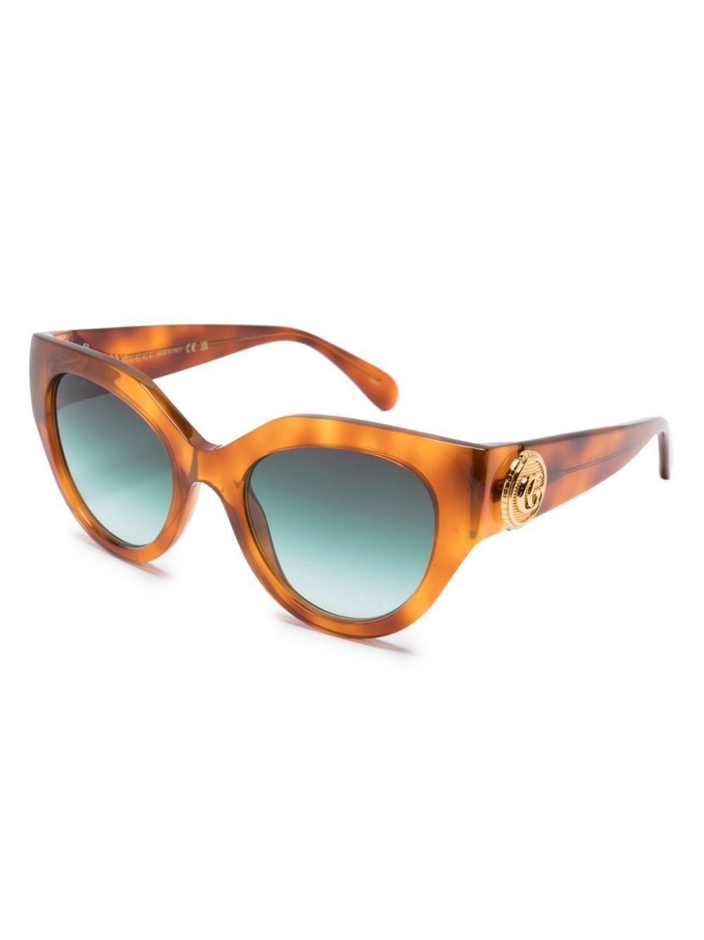 Tortoiseshell-effect Cat Eye-frame Sunglasses In Brown Product Image