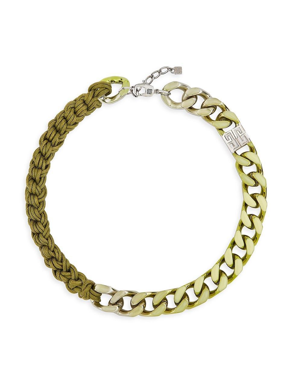 Men's Enamel and Macrame Short Chain Necklace Product Image