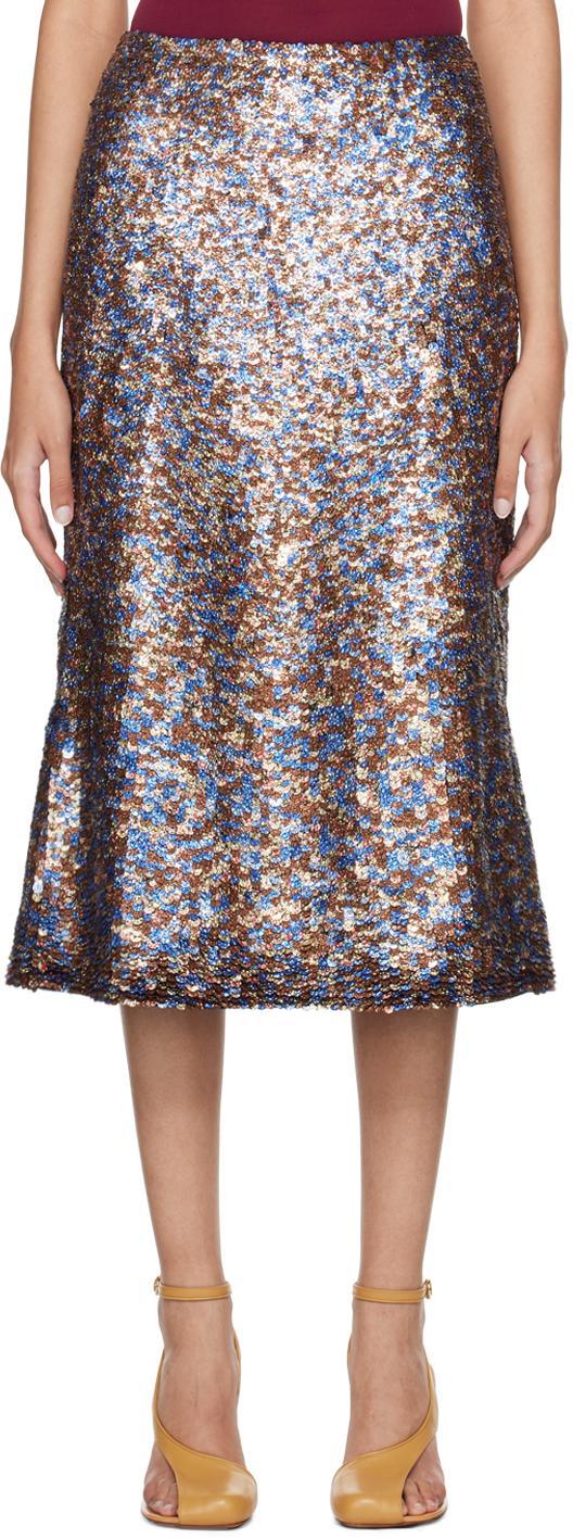 DRIES VAN NOTEN Sequined Wool-blend Midi Skirt In Multi Product Image