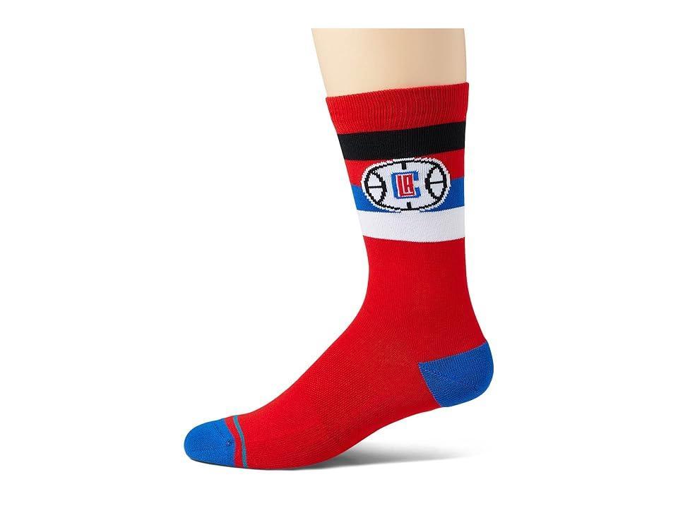 Stance LA Clippers Stripe Crew Socks, Mens Red Product Image