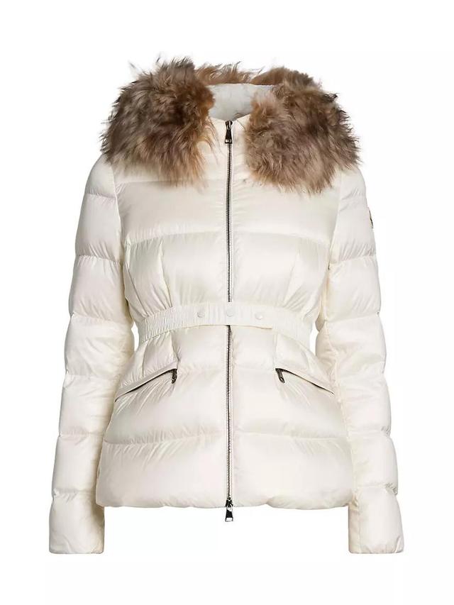 Boed Belted Short Jacket with Shearling Hood Trim Product Image